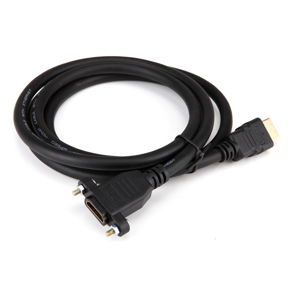 1.5m HDMI Male To HDMI Female Panel Mount Gold Plated Extension 1080P