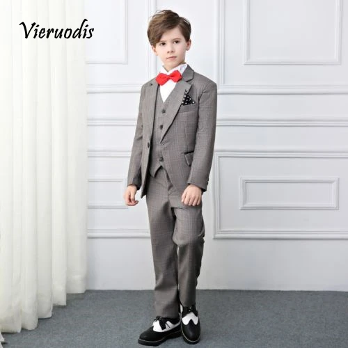 

New Boys Party Graduation Suit Wedding Tuxedos Page Boy Slim Kids 3 Pcs Suits