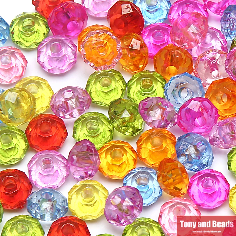 

Free Shipping Random Mixed Faceted Acrylic Lucite Round Rondelle Spacer Beads 6 8 10 12MM Pick Size For Jewelry Making AC6