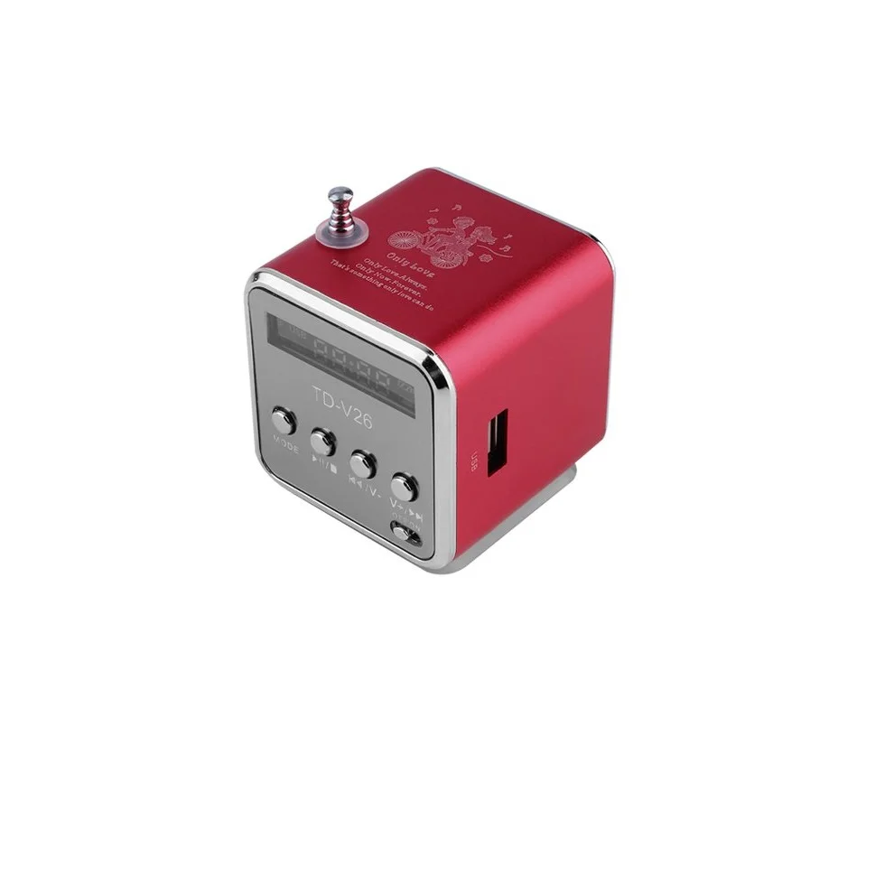8pcs Aluminum Speaker Portable Subwoofer Music MP4 FM Radio Receiver Alloy Micro USB Mini Stereo Super Bass Red |