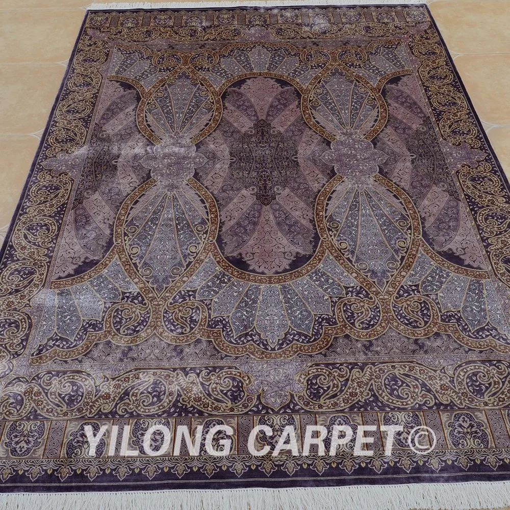 Yilong 6'x9' Vantage фиолетовый Традиционный Ковер для спальни ручной работы персидский шелковый ковер(0737