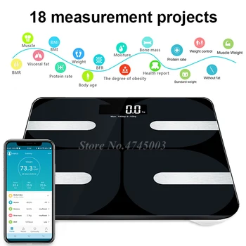 

18 Body Index Electronic Smart Weighing Scales Bathroom Body Fat BMI Scale Digital Human Weight Mi Scales Bluetooth APP Family