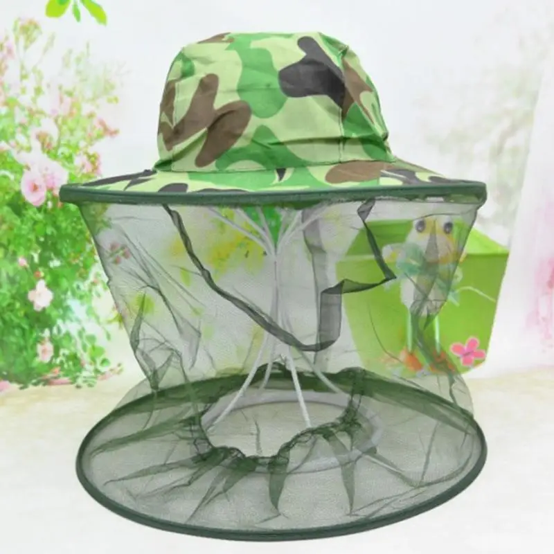 Camouflage Anti Mosquito Fishing Hat With Net Mesh  (24)