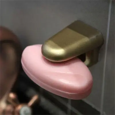 

New Convenient Golden-style Soap Dish Wall Mounted Bathroom Magnetic Soap Holder Stand 1PCS