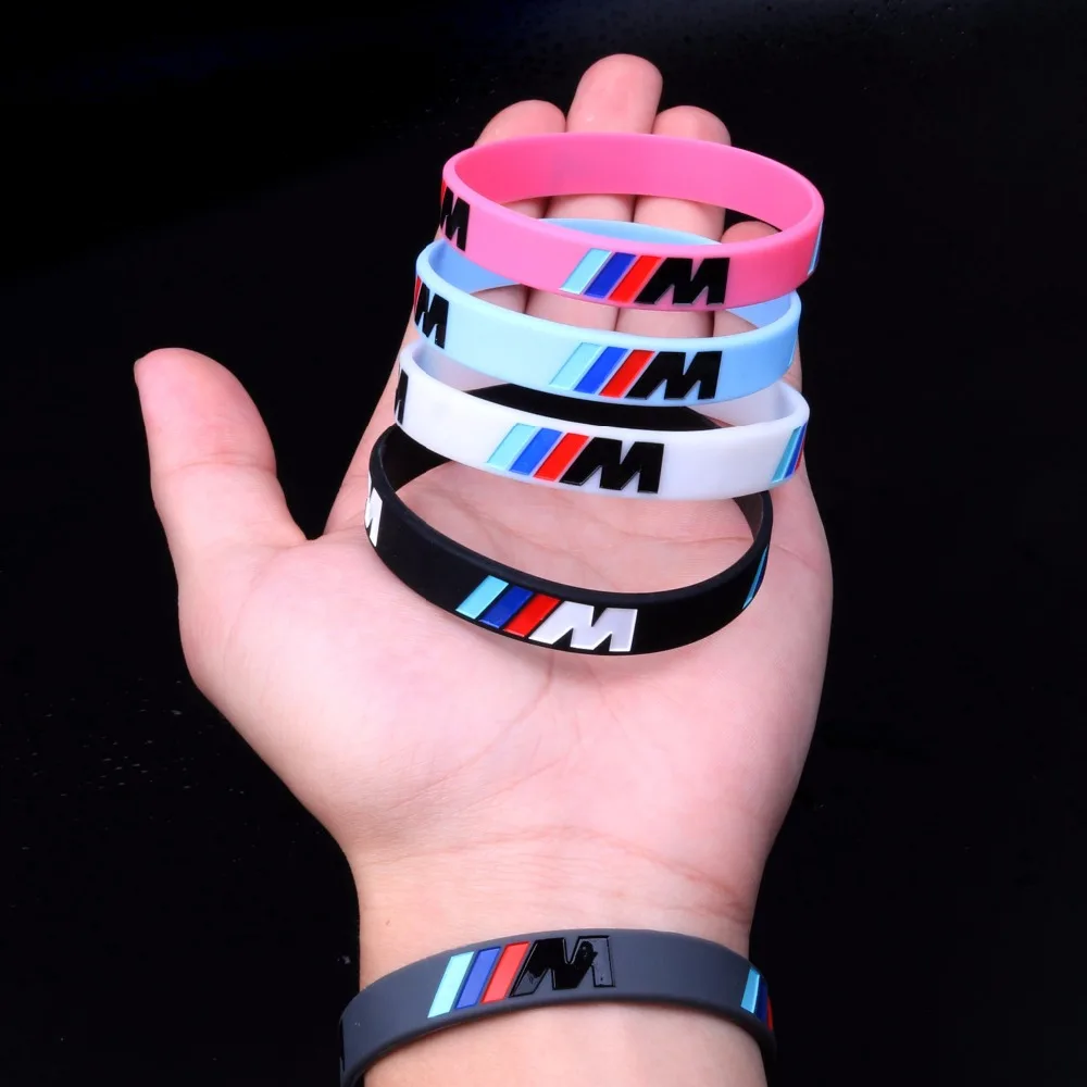 

50pcs Wholesale M Power silicone Bracelets for BMW Club New Series Bimmer Fans Silicone Wristband Men Women 7 Colors Lover Gift