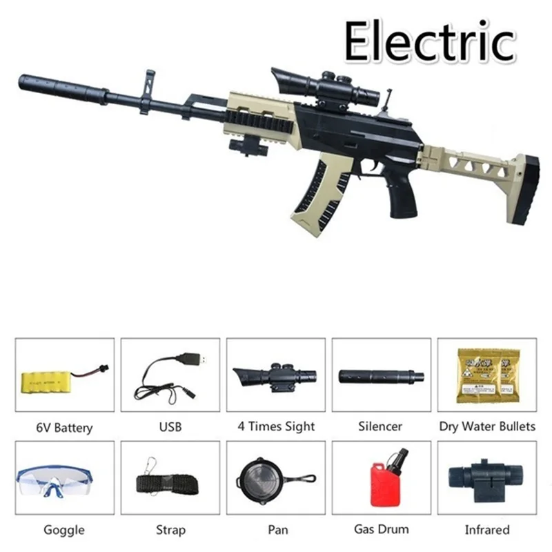 Безопасная электрическая версия M762 пистолет AK-15 винтовка CS стрельба игры Пейнтбол пистолет детский подарок Детская игрушка водяной пистолет