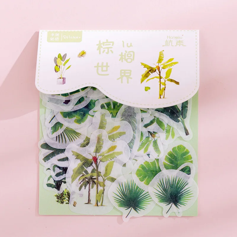 40 pcs/pack Green Plant Series Cactus Canteen Decorative Stationery Stickers Scrapbooking DIY Diary Album Stick Lable - Цвет: 07