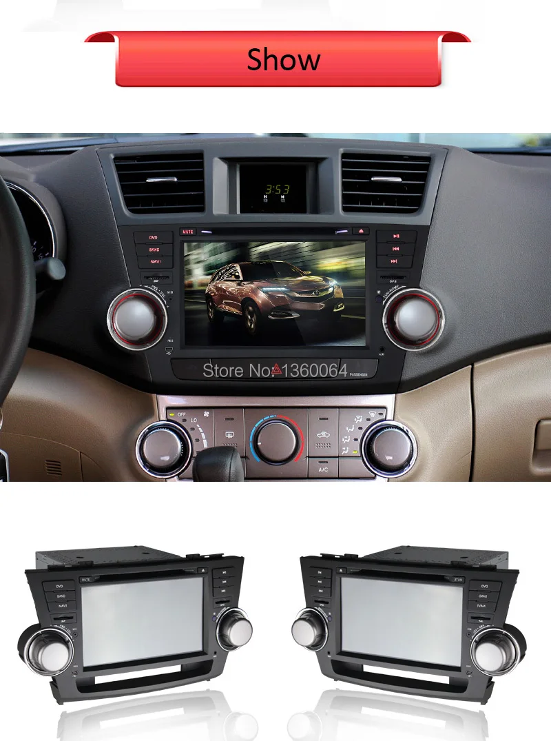 Excellent 1024*600 Quad Core Android 8.1 for TOYOTA HIGHLANDER 2008 2009 2010 2011 2012 2013 Car DVD GPS Navigation Radio Headunit Wifi 3G 1