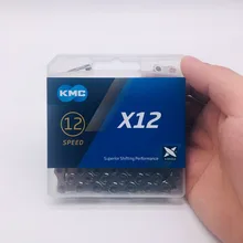 KMC X12 велосипедная цепь 126L 12 скоростей MTB велосипедная серебряная цепь с оригинальной коробкой и волшебной кнопкой для MTB горного/шоссейного велосипеда запчасти