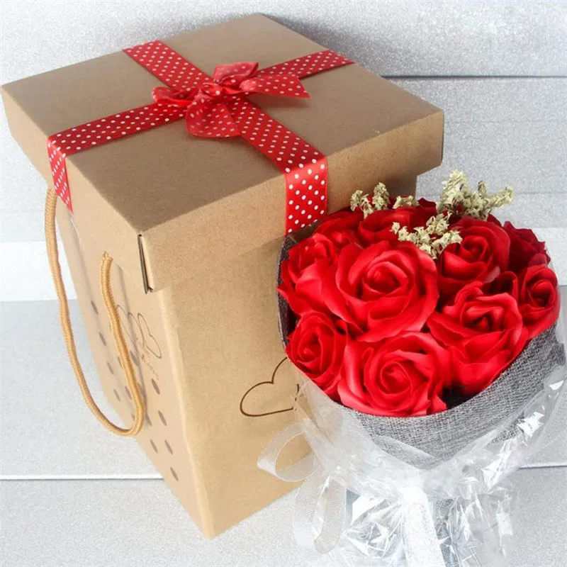 

Artificial Flower Soap Rose Fake Flowers Wedding Decoration Bouquet For Valentine's Day Birthday Party Gift Decorative Flower