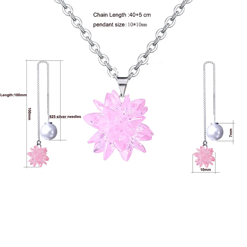 Manxiuni наборы ювелирных изделий Ледяной цветок кулон ожерелье Комплект сережек для женщин костюм Ювелирные наборы Свадебные украшения
