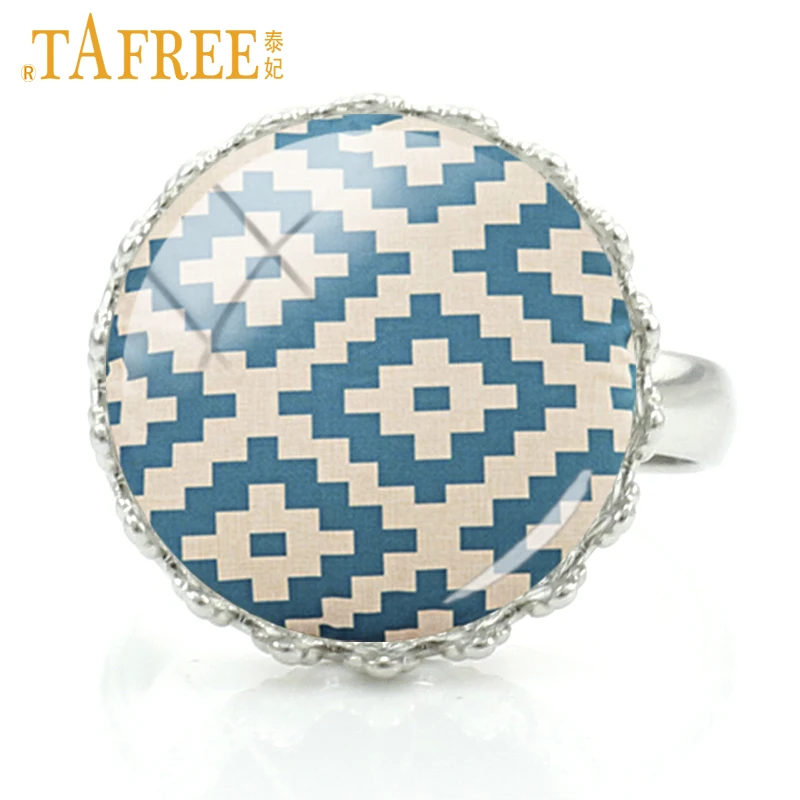 

TAFREE Mandala Hippie Style Rings Pompom Bohemian Paisley Meditation Fashion Flower of Life for women Buddhist jewelry A350