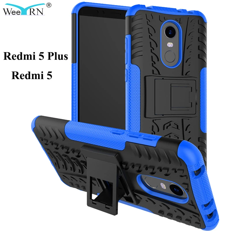 

360 Armor Case Redmi 5 Plus Plastic+Silicone Cover Xiaomi Redmi 5 Plus Stand Case Heavy Duty Protection Hybrid Cover Redmi5 Plus