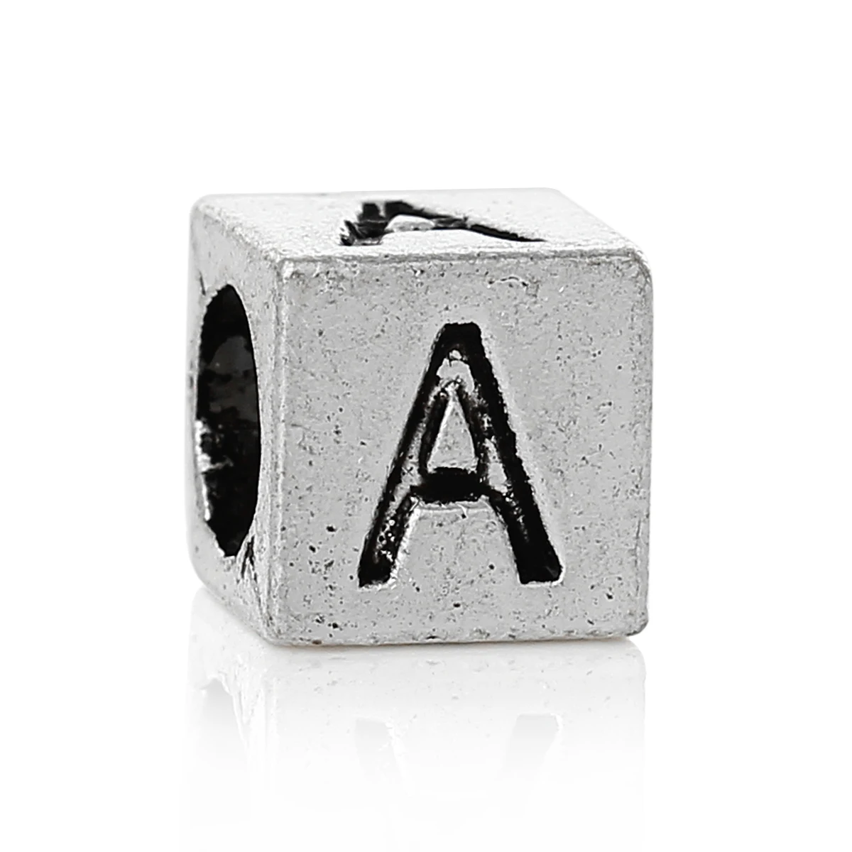 DoreenBeads 20 шт. серебряного цвета алфавита/букв &quotА&quot амулет бисер подходит для
