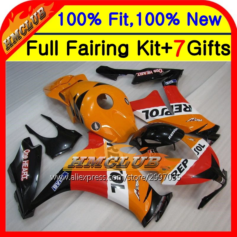 Впрыска тела для HONDA CBR1000RR Repsol Красный 12 13 41HM67 CBR 1000RR 1000 RR 12-13 CBR1000 оранжевый черный