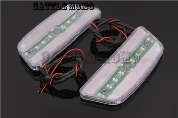 

Motorcycle Passenger Pedal Footrest Footboard Cover With Light For Harley Touring Softail Dyna Touring Chrome Clear Pedals