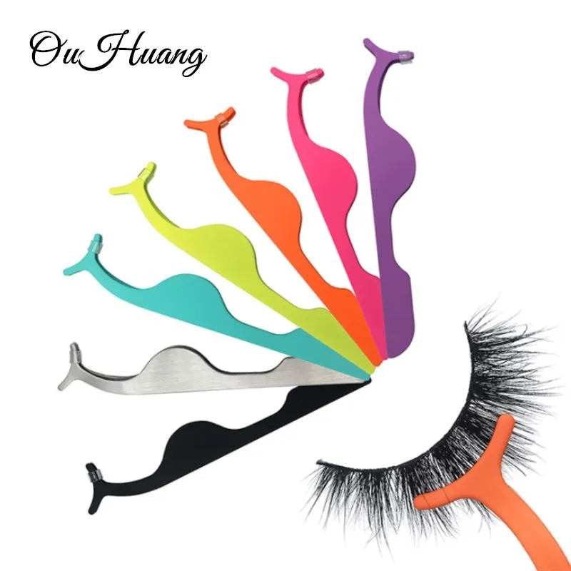 

1pc False Eyelash Tweezers Fake Eye Lash Applicator Eyelash Extension Curler Nipper Auxiliary Clip Clamp Makeup Forceps Tools