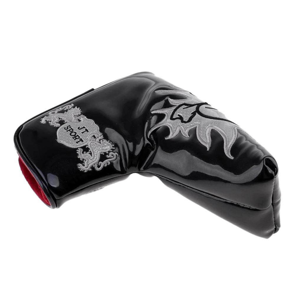 Premium Durable PU Skull Head Magnetic Golf Blade Putter Head Cover Headcover Protector Bag Accessories - 4 Colors