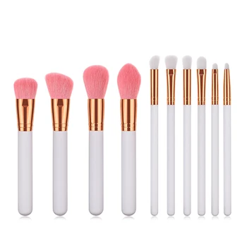 

2018 New 10 Professional Pearlized wooden Makeup Brushes Set Powder Foundation Eyeshadow Make Up Brushes Cosmetics set for women
