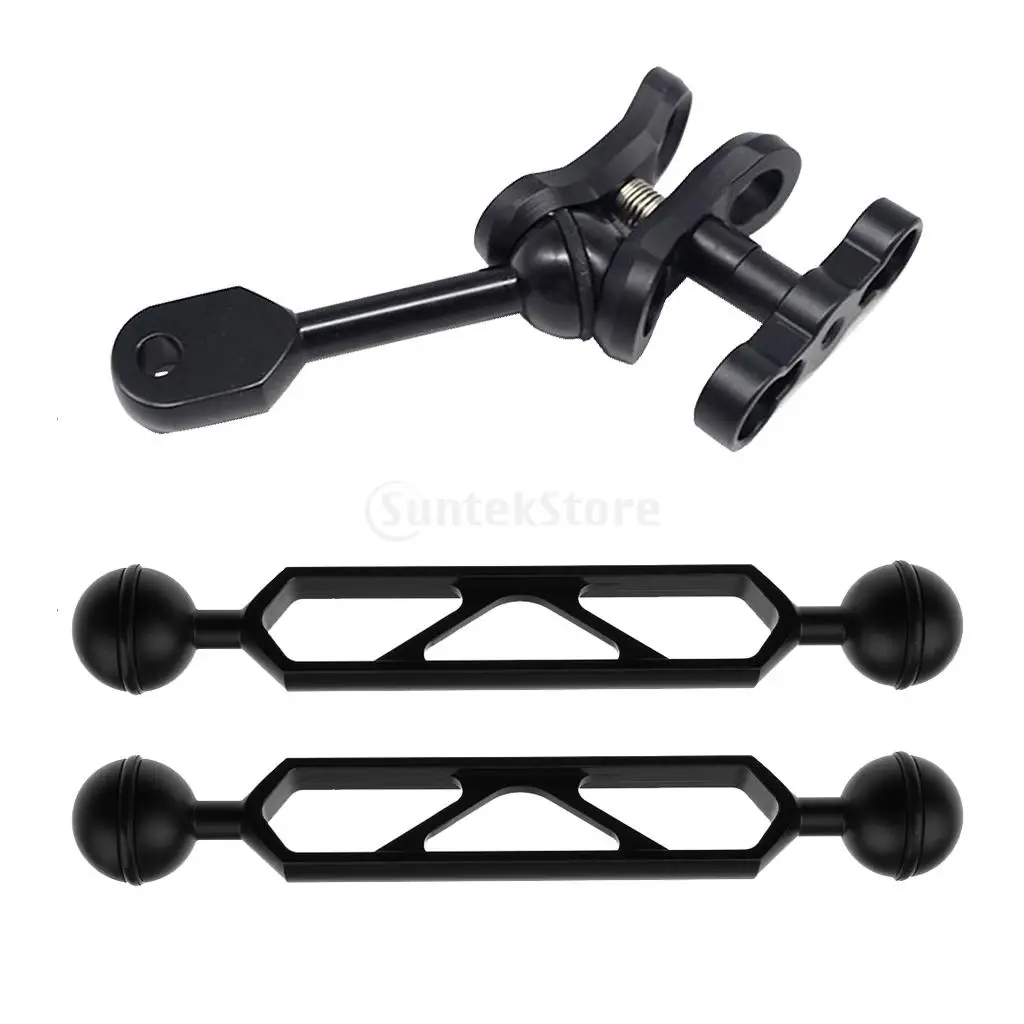 3 Diving Light Underwater Torch 6/" Dual Ball Joint Arm Connector Clamp Mount