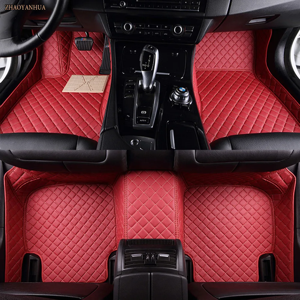 

ZHAOYANHUA Car floor mats Case for Hyundai ix25 Elantra SantaFe Sonata Solaris Tucson car-styling leather Anti-slip carpet liner