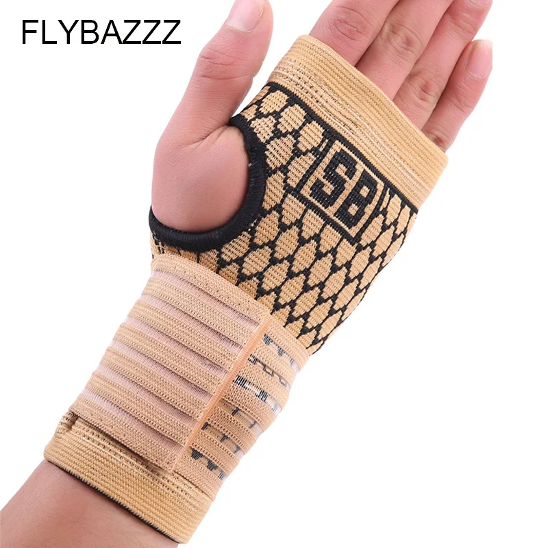 FLYBAZZZ 1PCS High Elastic Bandage Fitness Yoga Hand Palm Brace Wrist Support Crossfit Powerlifting Gym Wraps Palm Pad Protector (3)