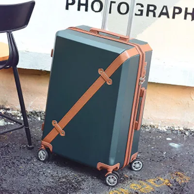 Чехол для дорожного костюма с колесом, винтажная сумка для багажа на колесиках, Женский чехол на колесиках, мужской Универсальный жесткий чехол на колесиках ABS, переноска - Цвет: Green luggage