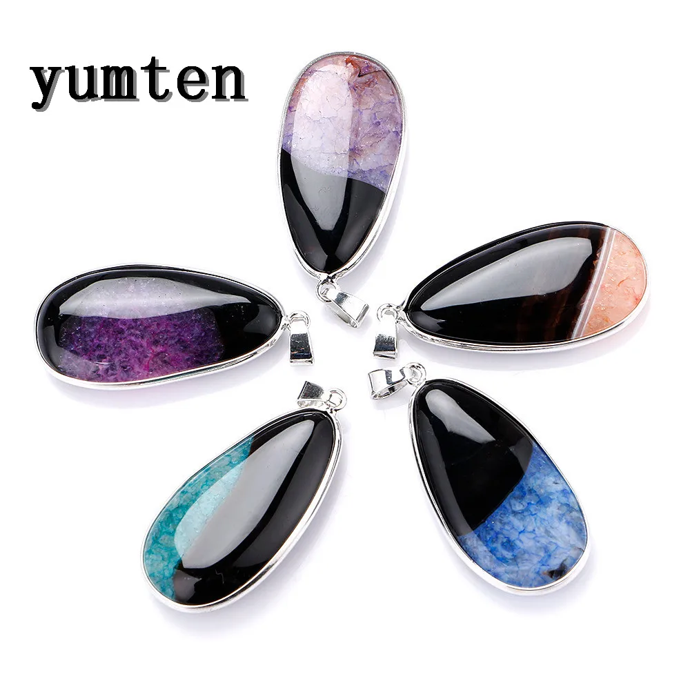Yumten Природный кристалл Ювелирные украшения Природные Фиолетовый Синий Черный