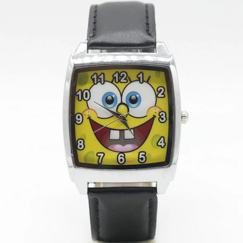 Детские часы с изображением Губки Боба, детские наручные часы для студентов - Цвет: 1