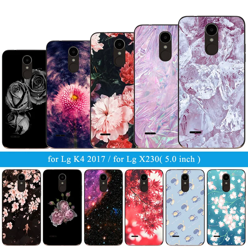 Роскошный чехол для телефона LG K4 2017 Мягкая силиконовая задняя крышка из ТПУ с