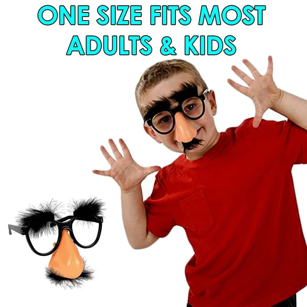 FANLUS Classic Disguise  Great Party Favor Disguise Glasses with Funny Nose, Eyebrows & Mustache Glasses Party Mask (6)
