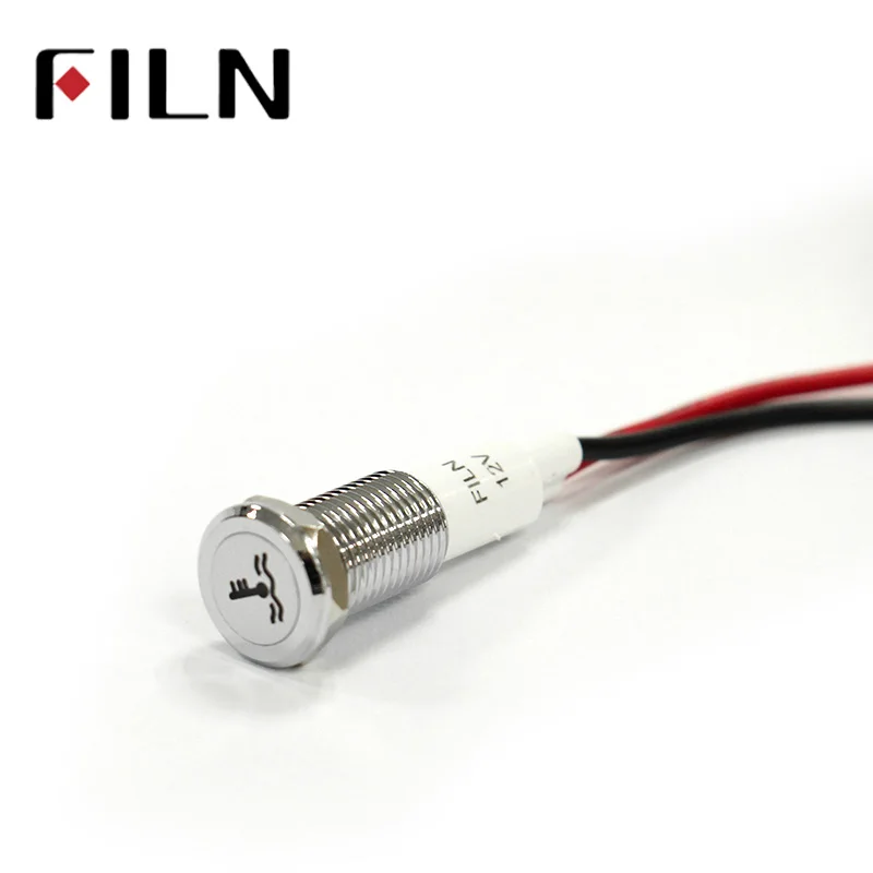 Chrome Waterproof Lamp FILN 12V LED Car Boat LED Warning Dashboard Signal Lights Instrument Pilot light 10mm (3)