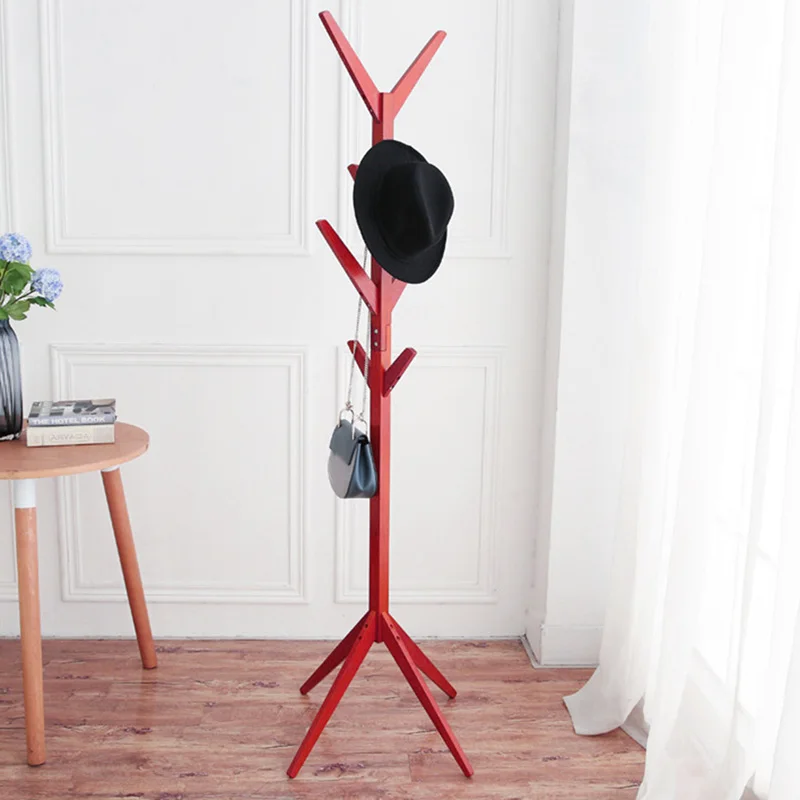Wooden Standing Coat Rack Bag Clothes Holder Storage Clothing Stand