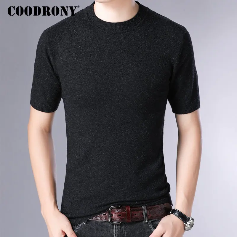

COODRONY Brand Sweater Men Streetwear Casual Short Sleeve Pullover Men Slim Fit Knitwear Pull Homme Autumn Winter Sweaters 91058