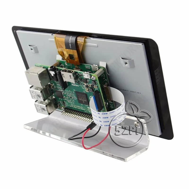Прозрачный акриловый кронштейн для официального сенсорного экрана Raspberry Pi 7 дюймов 800*480