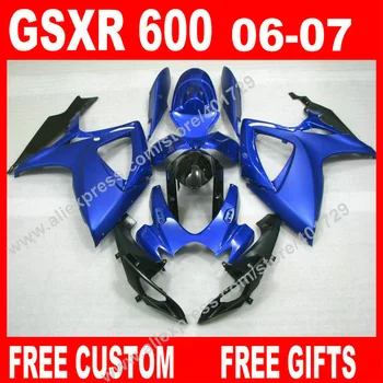 

Full Fairings for 2006 2007 moto SUZUKI GSXR 600 750 hot sale blue black K6 BACARDI GSXR600 bodywork GSXR750 kit 7 gifts IT86