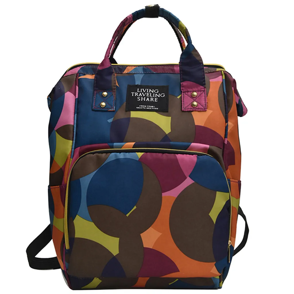 Модная повседневная Летняя сумка для мам сумка для подгузников Большая вместительная Детская сумка рюкзак для путешествий сумка на плечо для кормления - Цвет: B