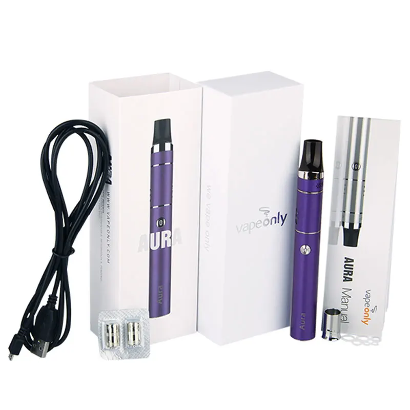 

100% Original VapeOnly Aura Starter Kit 2000mAh Battery 3ml Eliquid Capacity Aura Tank 0.33ohm 0.5phm TAC Dual Coils