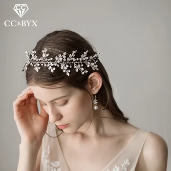 

CC wedding jewelry hairbands headbands engagement hair accessories for bridal full of crystal beads cz rhinestone stone diy O341