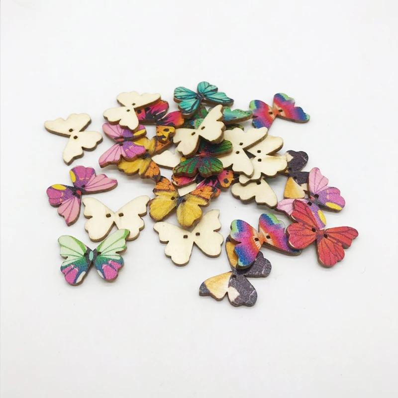 

XinDong Wood Sewing Scrapbooking Button Butterfly At Random Two Holes 28mm x 21mm,7 PCs 2019 new buttons