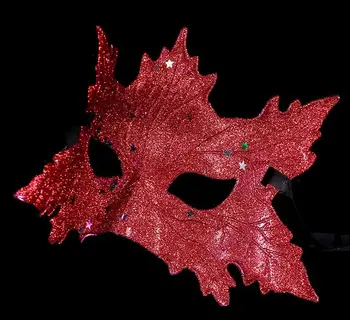 

Fashion women men glitter plant leaves party mask Halloween Christmas Fancy dress costume upper half face eye masks wholesale