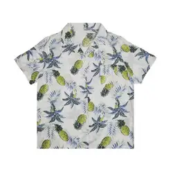 Мужская Летняя Модная рубашка с принтом фруктов и пуговицами, приталенная рубашка с коротким рукавом, мужские рубашки высокого качества