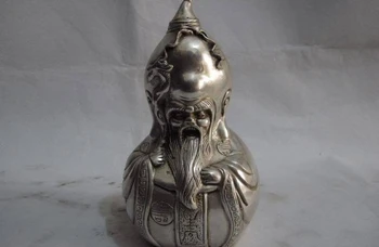 

7 Chinese copper silver plating the god of longevity calabash fengshui Statue