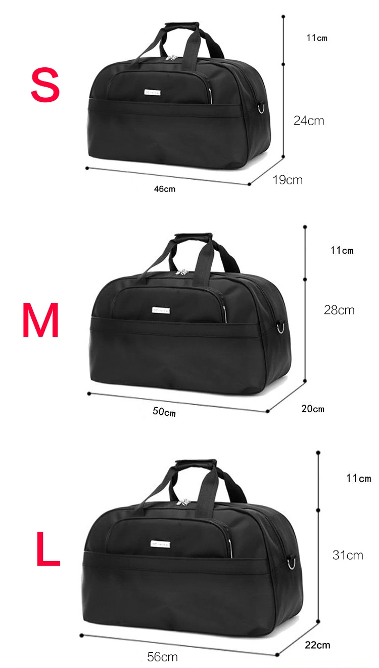 Большие вместительные мужские дорожные сумки, переносные сумки 3 размера для выходных, черные багажные сумки со скидкой 20% T309