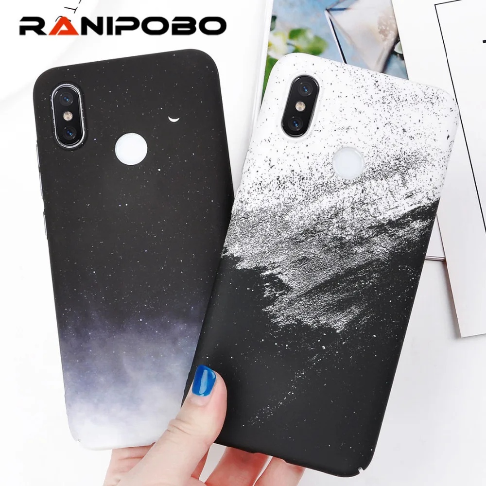 

Fashion Vintage Leaves Print Cool Star Sky Hard PC Phone Case For Xiaomi 6X 8 8SE 8 Lite Hot Matte Protection Back Cover