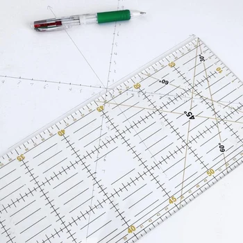 

Diy Handmade Patchwork Feet Tailor Quilting Tools Acrylic Material 60x15 Cm Patchwork Measuring Ruler Seam Sewing Scale Rulers