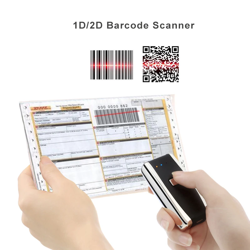 Leitor de Código de Barras Android do Windows o Envio Gratuito de Mini 2d sem Fio Bluetooth Portátil Scanner qr Code dm Pdf417 Ios 1d - 2d 8 1D 2D Scanner Leitor de código de