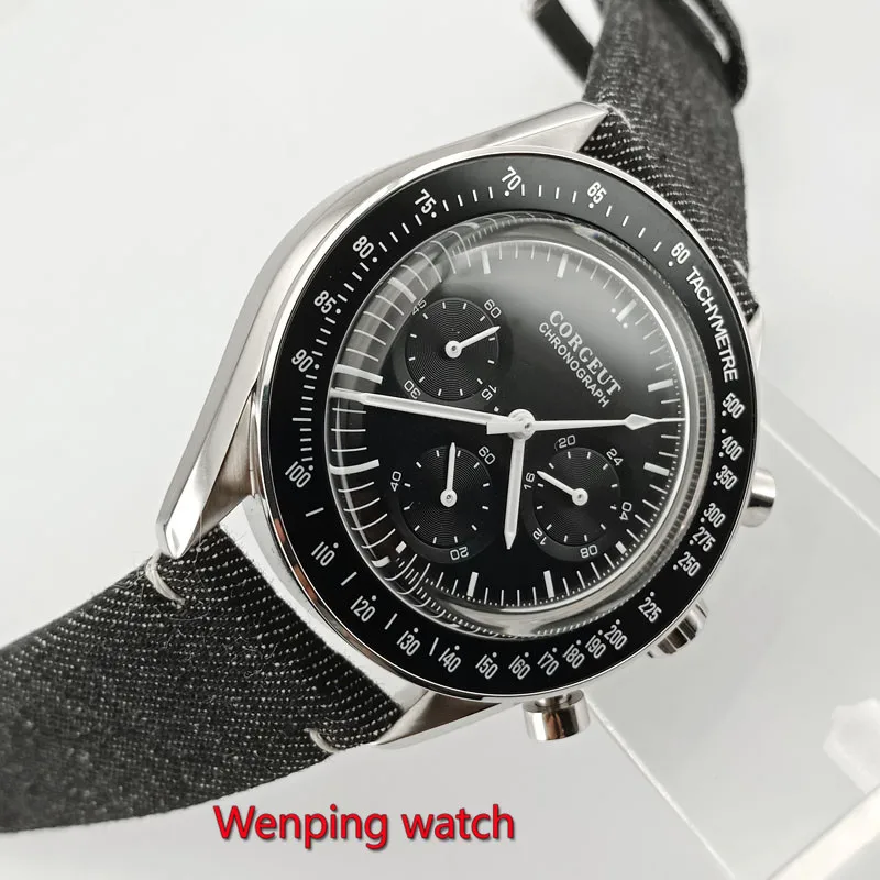 

New Luxury Corgeut Quartz Men's Watch Chronograph Function 40mm Polished Case W2897