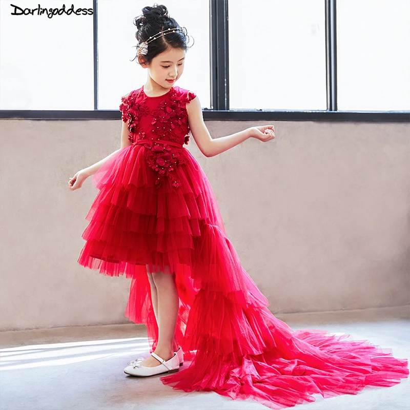 Detachable Train Flower Girl Dress