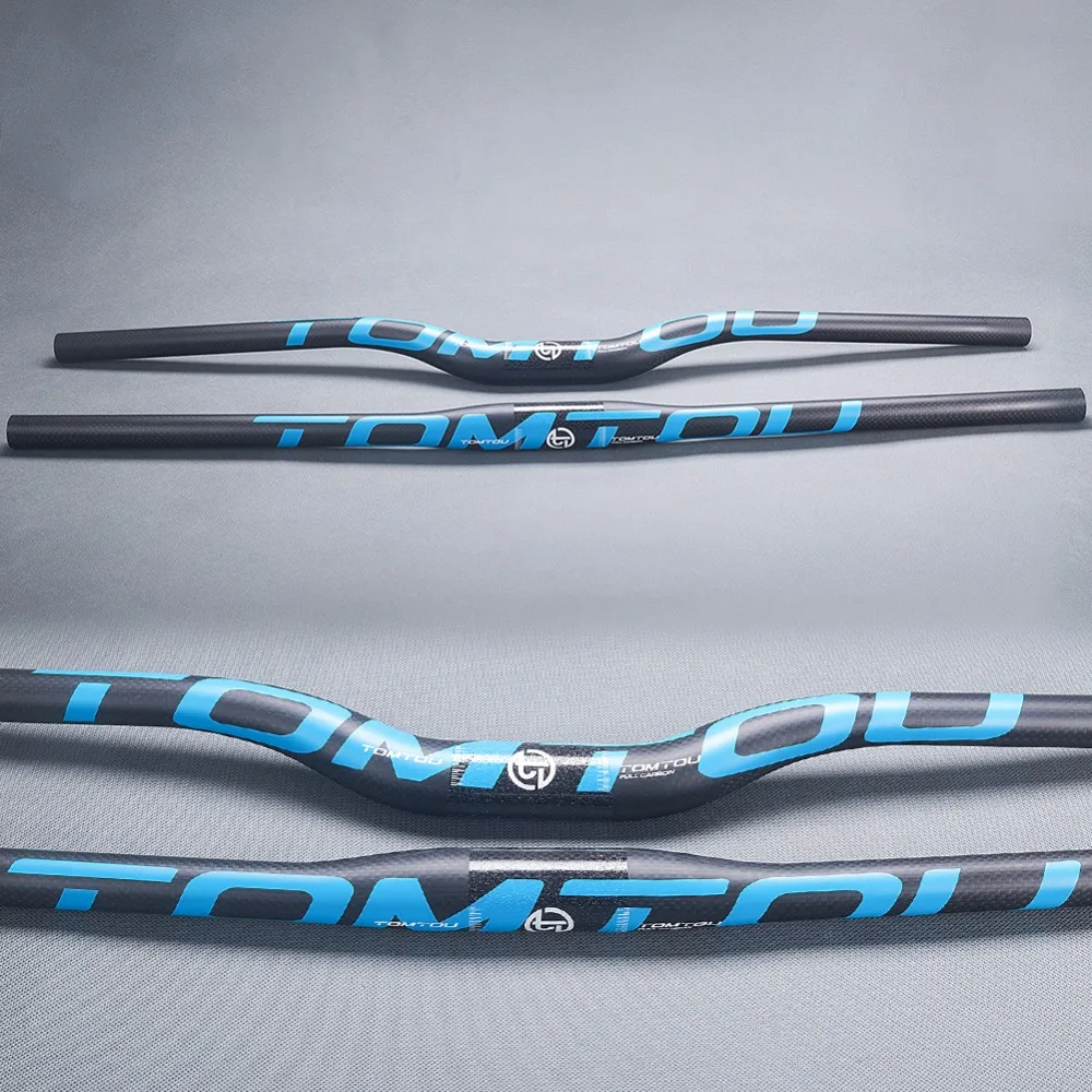 TomTou Bicycle MTB Handlebar Mountain Bike Carbon Fiber Handlebars Handle Bar Parts 31.8 mm 3k Matte Blue - TM6T47 | Спорт и